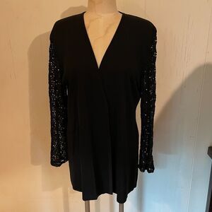 EXCLUSIVELY MISOOK JACKET Open Face LACE RHINESTONE Sleeves XL